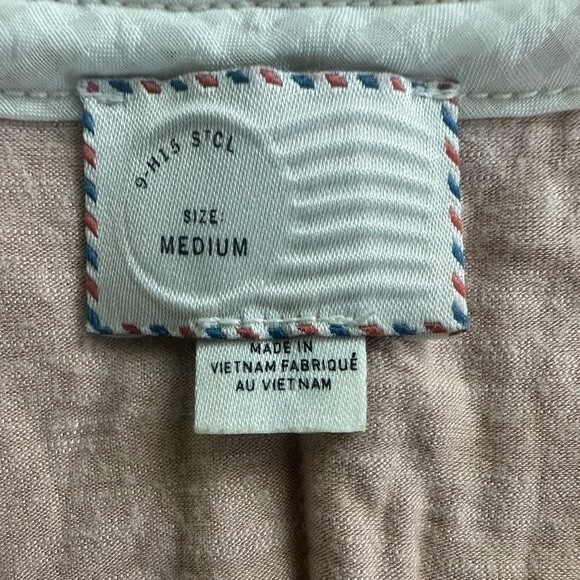 Anthropologie Postmark Egress Split Neck Striped High Low Blouse Tunic Size M - Picture 5 of 6